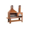 Combinato Corten Vulcano Fire con caminetto e forno pizza in formato quadrato