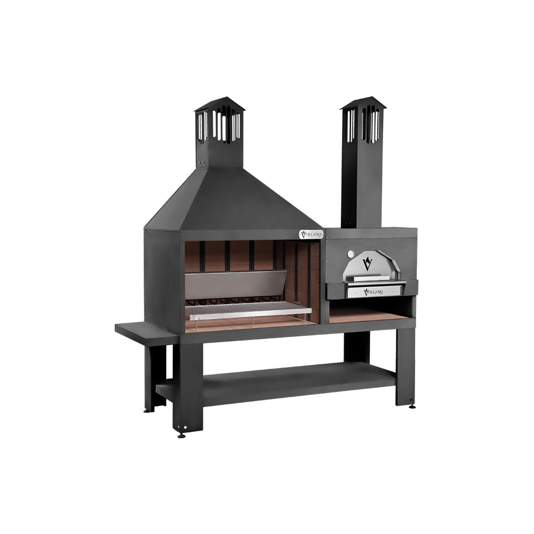 42933 combinato nero vulcano fire featured 1×1 Combinato Nero Vulcano Fire con caminetto e forno pizza in formato quadrato