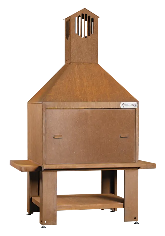 Caminetto Bifacciale Serie TC Vulcano Fire con porta lato girarrosto